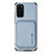 Custodia Silicone Ultra Sottile Morbida Cover con Magnetico S02D per Samsung Galaxy S20 Plus Blu