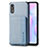 Custodia Silicone Ultra Sottile Morbida Cover con Magnetico S02D per Xiaomi Redmi 9A Blu