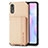 Custodia Silicone Ultra Sottile Morbida Cover con Magnetico S02D per Xiaomi Redmi 9A Oro