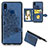 Custodia Silicone Ultra Sottile Morbida Cover con Magnetico S03D per Samsung Galaxy A10s Blu