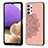 Custodia Silicone Ultra Sottile Morbida Cover con Magnetico S03D per Samsung Galaxy A32 5G Oro Rosa