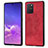 Custodia Silicone Ultra Sottile Morbida Cover con Magnetico S03D per Samsung Galaxy A91 Rosso