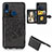 Custodia Silicone Ultra Sottile Morbida Cover con Magnetico S03D per Samsung Galaxy M01s Nero