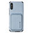 Custodia Silicone Ultra Sottile Morbida Cover con Magnetico S03D per Xiaomi Redmi 9A Blu