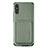 Custodia Silicone Ultra Sottile Morbida Cover con Magnetico S03D per Xiaomi Redmi 9A Verde