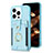 Custodia Silicone Ultra Sottile Morbida Cover con Magnetico S04D per Apple iPhone 15 Pro Max Cielo Blu