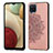 Custodia Silicone Ultra Sottile Morbida Cover con Magnetico S04D per Samsung Galaxy A12 5G Oro Rosa