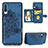 Custodia Silicone Ultra Sottile Morbida Cover con Magnetico S04D per Samsung Galaxy A30S Blu