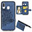 Custodia Silicone Ultra Sottile Morbida Cover con Magnetico S04D per Samsung Galaxy A40 Blu