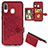 Custodia Silicone Ultra Sottile Morbida Cover con Magnetico S04D per Samsung Galaxy A40 Rosso