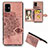 Custodia Silicone Ultra Sottile Morbida Cover con Magnetico S04D per Samsung Galaxy A51 5G Oro Rosa
