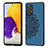 Custodia Silicone Ultra Sottile Morbida Cover con Magnetico S04D per Samsung Galaxy A72 4G Blu