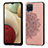 Custodia Silicone Ultra Sottile Morbida Cover con Magnetico S04D per Samsung Galaxy F12 Oro Rosa