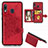 Custodia Silicone Ultra Sottile Morbida Cover con Magnetico S04D per Samsung Galaxy M10S Rosso