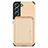 Custodia Silicone Ultra Sottile Morbida Cover con Magnetico S04D per Samsung Galaxy S21 5G Oro