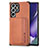 Custodia Silicone Ultra Sottile Morbida Cover con Magnetico S04D per Samsung Galaxy S21 Ultra 5G Marrone