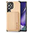 Custodia Silicone Ultra Sottile Morbida Cover con Magnetico S04D per Samsung Galaxy S22 Ultra 5G Oro