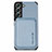 Custodia Silicone Ultra Sottile Morbida Cover con Magnetico S04D per Samsung Galaxy S23 Plus 5G Blu