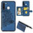 Custodia Silicone Ultra Sottile Morbida Cover con Magnetico S05D per Samsung Galaxy A21 European Blu