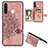 Custodia Silicone Ultra Sottile Morbida Cover con Magnetico S05D per Samsung Galaxy A21 European Oro Rosa