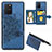 Custodia Silicone Ultra Sottile Morbida Cover con Magnetico S05D per Samsung Galaxy A91 Blu