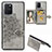 Custodia Silicone Ultra Sottile Morbida Cover con Magnetico S05D per Samsung Galaxy A91 Grigio