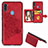Custodia Silicone Ultra Sottile Morbida Cover con Magnetico S05D per Samsung Galaxy M11 Rosso