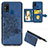 Custodia Silicone Ultra Sottile Morbida Cover con Magnetico S05D per Samsung Galaxy M21s Blu