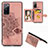 Custodia Silicone Ultra Sottile Morbida Cover con Magnetico S05D per Samsung Galaxy S20 Lite 5G Oro Rosa