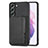 Custodia Silicone Ultra Sottile Morbida Cover con Magnetico S05D per Samsung Galaxy S21 FE 5G Nero