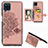 Custodia Silicone Ultra Sottile Morbida Cover con Magnetico S06D per Samsung Galaxy A12 Nacho Oro Rosa