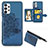Custodia Silicone Ultra Sottile Morbida Cover con Magnetico S06D per Samsung Galaxy A32 5G Blu