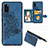 Custodia Silicone Ultra Sottile Morbida Cover con Magnetico S06D per Samsung Galaxy A41 Blu