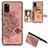 Custodia Silicone Ultra Sottile Morbida Cover con Magnetico S06D per Samsung Galaxy A41 Oro Rosa
