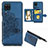 Custodia Silicone Ultra Sottile Morbida Cover con Magnetico S06D per Samsung Galaxy F12 Blu