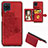 Custodia Silicone Ultra Sottile Morbida Cover con Magnetico S06D per Samsung Galaxy M12 Rosso