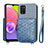 Custodia Silicone Ultra Sottile Morbida Cover con Magnetico S07D per Samsung Galaxy A02s Blu