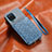 Custodia Silicone Ultra Sottile Morbida Cover con Magnetico S07D per Samsung Galaxy F12 Blu