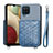 Custodia Silicone Ultra Sottile Morbida Cover con Magnetico S08D per Samsung Galaxy M12 Blu