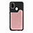 Custodia Silicone Ultra Sottile Morbida Cover con Magnetico S08D per Samsung Galaxy M21 Oro Rosa