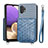 Custodia Silicone Ultra Sottile Morbida Cover con Magnetico S08D per Samsung Galaxy M32 5G Blu