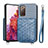 Custodia Silicone Ultra Sottile Morbida Cover con Magnetico S08D per Samsung Galaxy S20 FE 4G Blu