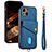 Custodia Silicone Ultra Sottile Morbida Cover con Magnetico S09D per Apple iPhone 15 Blu