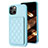 Custodia Silicone Ultra Sottile Morbida Cover con Magnetico S10D per Apple iPhone 15 Cielo Blu