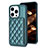 Custodia Silicone Ultra Sottile Morbida Cover con Magnetico S10D per Apple iPhone 15 Pro Max Verde
