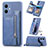 Custodia Silicone Ultra Sottile Morbida Cover con Magnetico SD1 per Xiaomi Redmi Note 12 5G Blu