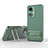 Custodia Silicone Ultra Sottile Morbida Cover con Supporto KC1 per Oppo K11x 5G Verde