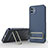 Custodia Silicone Ultra Sottile Morbida Cover con Supporto KC1 per Samsung Galaxy A04E Blu