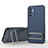 Custodia Silicone Ultra Sottile Morbida Cover con Supporto KC1 per Samsung Galaxy Jump3 5G Blu