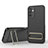 Custodia Silicone Ultra Sottile Morbida Cover con Supporto KC1 per Samsung Galaxy Jump3 5G Nero